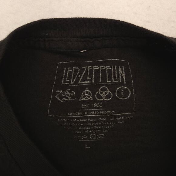 Led Zeppelin Band Crew Neck Short Sleeve Graphic Shirt Adult Mens Size L Black - Picture 3 of 9